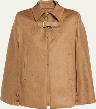 Max Mara Obliqua Structured Cashmere-Blend Cape