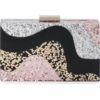 Olga Berg Paris Wavy Acrylic Frame Clutch in Multi at Nordstrom Rack