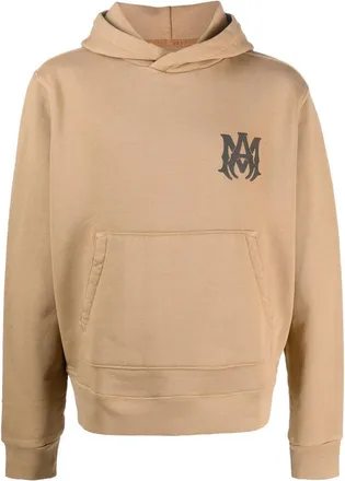 Amiri logo-print cotton hoodie - men - Cotton/Lyocell - XXXL - Brown