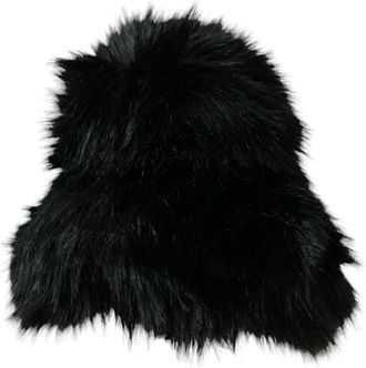 Dolce & Gabbana Zwarte Faux Fur Bucket Hat - Dames - Hoeden - Zwart - ONE Size - Polyester - Accessoires