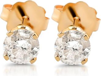 Pompeii3 3/8ct Round Cut Diamond Studs Earrings 14K Yellow Gold