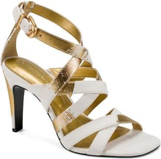 DKNY Briarrose Ankle Strap Sandal in Ivory/gold at Nordstrom, Size 7.5