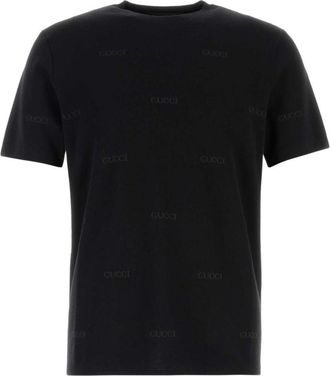 Gucci Black Crew Neck T-Shirts