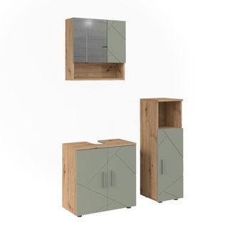Vicco Conjunto De Muebles De Ba&ntilde;o De 3 Piezas Irma, Verde Salvia, 3 Partes, Vicco