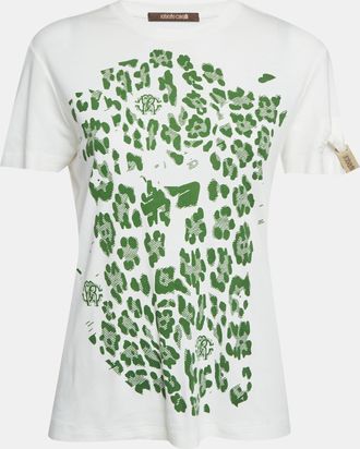 Roberto Cavalli White Printed Jersey T-Shirt