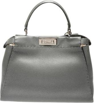Fendi Pre-owned Handbags, female, Gray, Size: ONE SIZE Pre-owned Peekaboo Handbag