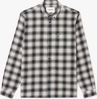 Lacoste Heren Flanellen Normaal Overhemd (Zwart/Wit)