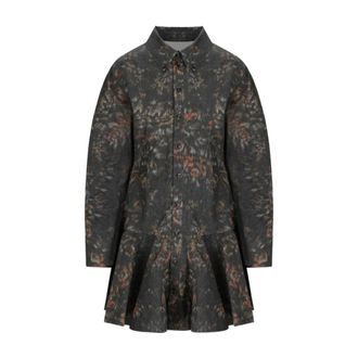 Ganni Shirt Dresses, female, Gray, XS, Phantom Floral Dress