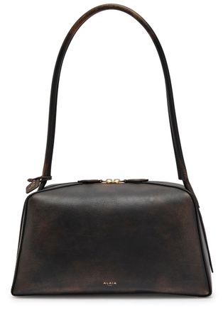 Alaia Le Bulldog Grained Leather Shoulder bag - Dark Brown - One Size
