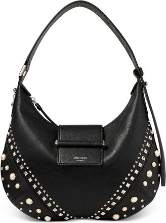 Jimmy Choo London Tassen, Dames, Zwart, ONE Size, Leer, Bar Hobo Small