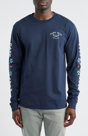 Dark Seas Headmaster V3 Long Sleeve Graphic T-Shirt in Navy at Nordstrom, Size Medium