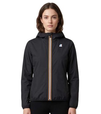 K-Way Black Logo Hood Jacket