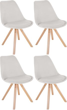 Clp Clp - Set De 4 Butacas De Sal&oacute;n Sofia En Tela Crema Natural (cuadrado)