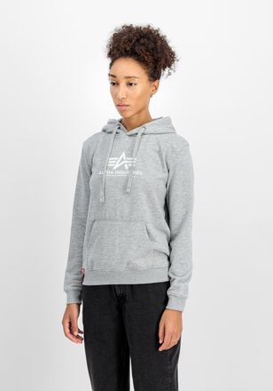 Alpha Industries Hoodie ALPHA INDUSTRIES New Basic Hoodie BL W, Damen, Gr. XS, grau (grau heather), Obermaterial: 80% Baumwolle, 20% Polyester, regular fit, Sweatshirt