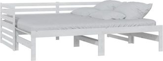 vidaXL Pull-out Day Bed without Mattress White 2x(90x200)cm Vidaxl