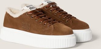Miu Miu Suede and shearling sneakers