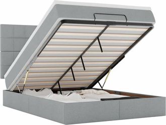 vidaXL Vidaxl - Estructura Cama Otomana Colch&oacute;n Tela Gris Claro 140x200cm