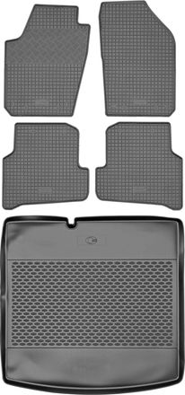 OEM Juego De Alfombrillas De Goma Para Skoda Fabia Iii Kombi (2014-2021) + Alfombrilla Para El Maletero