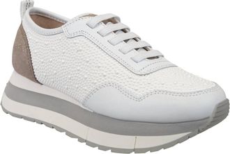 Naked Feet Womens Kinetic Platform Sneaker In White Pearl