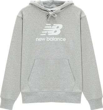 New Balance Stacked Logo French Terry Hoodie Asia Sizing Athletic Grey AMT31537-AG