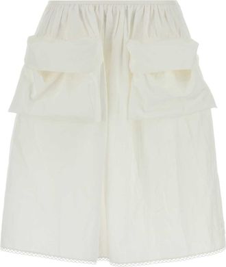 Miu Miu White Cotton Blend Skirt