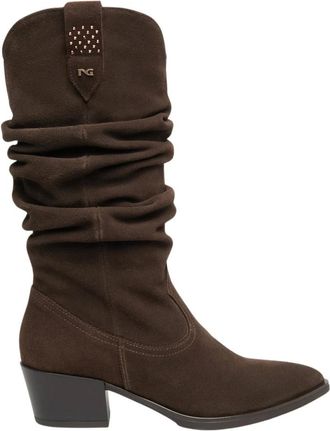 Nero Giardini Stivaletto Western in camoscio - - Shoes - Donna - Marrone - 41 EU