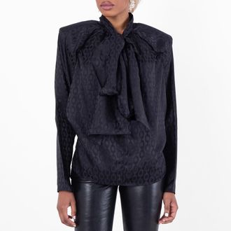 Anine Bing Rachel Silk-Rayon Blend Top, Size Large