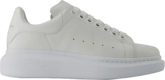 Alexander McQueen Womens Oversize Leather Sneaker White Calfskin