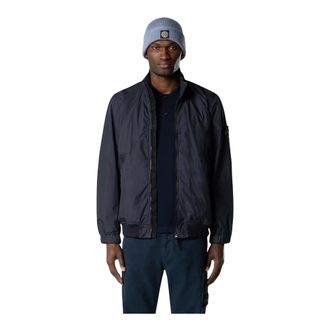 Stone Island Bomber Jackets, male, Blue, Size: XL Crinkle Reps Jacket