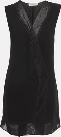 Sandro Black Crepe Crossover Plunge Neck Mini Dress