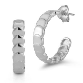 Glaze Jewelry Sterling Silver Scalloped Hoops