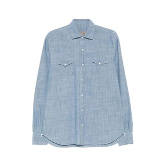 Barba Casual Overhemd met Knopen - Heren - Casual Overhemden - Blauw - 5XL - Overhemden