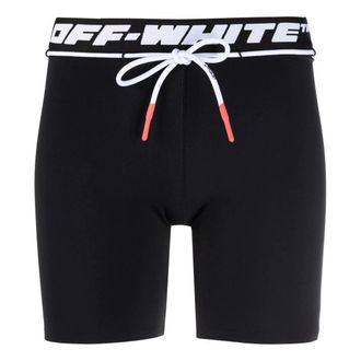 Off-white (WMNS) Off-White Logo-Waistband Running Shorts Black OWVH025C99JER0011000