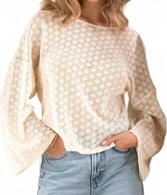 Lise Charmel Crochet Seventies Long Sleeve Top In Chanvre