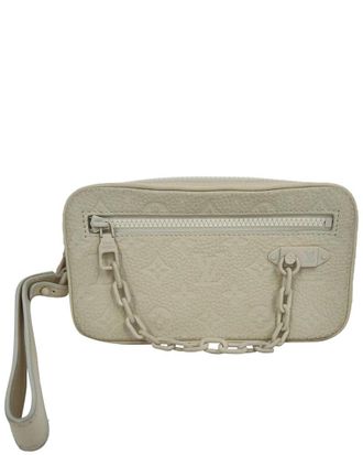 Louis Vuitton White Monogram Canvas Pochette Volga (Authentic Pre-Loved)