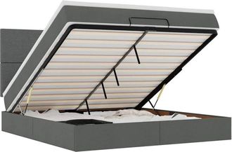 vidaXL Vidaxl - Estructura Cama Otomana Colch&oacute;n Tela Gris Oscuro 180x200cm