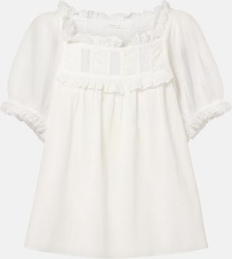 D&ocirc;en D&ocirc;en Frances lace-trimmed cotton-blend top