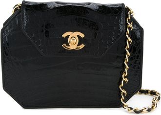 Chanel octogonal shoulder bag - women - Crocodile Leather - One Size - Black