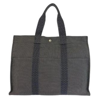 Herm&egrave;s Pre-owned Herline GM Tote Bag - Dames - Vintage Shopper - Grijs - ONE Size - Polyester - Vintage