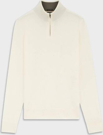 HUGO BOSS H-Hemarlo Zip Neck Wool-Cashmere Sweater, Size XX-Large