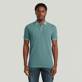 G-Star Dunda Overdyed Slim Polo - Midden blauw - Heren