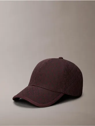 Calvin Klein Womens Allover Emblem Logo Baseball Cap - Brown