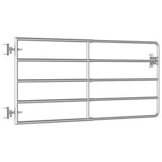 Berkfield Home Suitable 5 Bar Field Gate Steel (95-170)x90 cm Silver