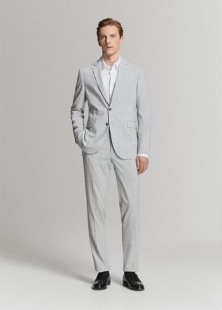 Mango Giacca completo Par&iacute;s super slim-fit grigio chiaro vigor&eacute; - Uomo - 44 - MANGO MAN