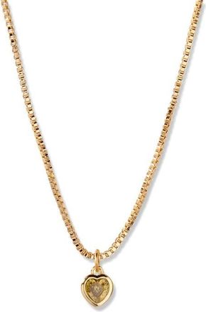 Brook & York Mackenzie Birthstone Heart Pendant Necklace in Gold/August at Nordstrom