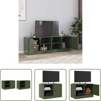 vidaXL TV stand - Mobili TV 2 pz Verde Oliva 67x39x44 cm in Acciaio