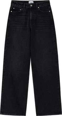 Ganni Jeans con applicazione logo - Nero