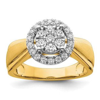 Diamond2Deal 14k Two-tone Lab Grown Diamond Engagement Ring 1/2Ct Clarity- VS Color- G-H