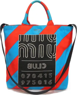Miu Miu Blue Cotton Tote Bag (Pre-Owned)