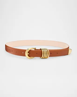 D&eacute;hanche Hollyhock Triple Wrap Calf Leather Medium Belt